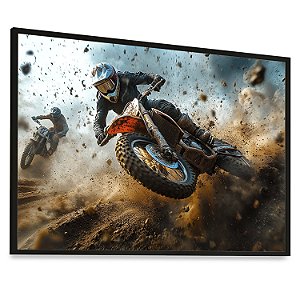 Quadro Decorativo Motocicleta  Motocross Rally Corrida Radical Velocidade