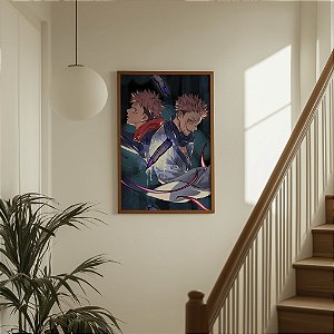 Quadro Decorativo Anime Jujutsu Kaisen Yuji Itadori e Ryomen Sukuma
