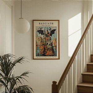 Quadro Decorativo Basgiath Empyrean Guerra Xaden Violet Tairn e Sgaeyl 4º Asa