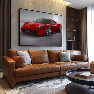 Quadro Decorativo Carro Corrida Ferrari Vermelha 458 Itália