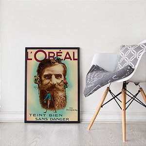 Quadro Decorativo Barba Longa Barbearia  Barbershop Hair Corte Masculino Loreal