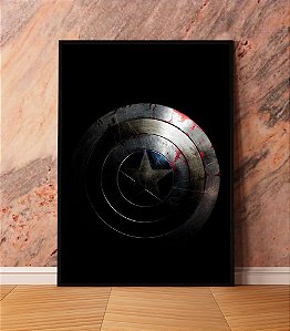 Quadro  Decorativo Escudo Capitão América Vingadores The Winter Soldier