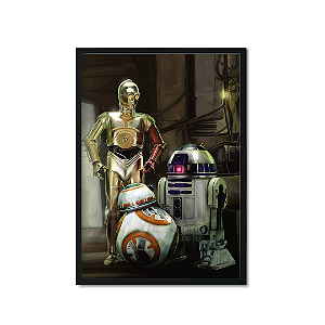 Quadro Decorativo  R2 D2  Robô C3PO Cinema BB8 Star Wars