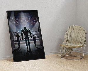 Quadro  Decorativo Gigantes de Aço Atom Real Steel Cinema Luta Boxe