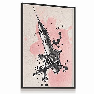 Quadro  Decorativo Estúdio Tattoo  Máquina de Tatuagem Retrô