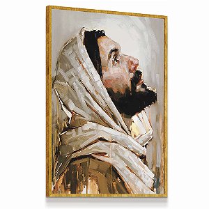 Quadro  Decorativo Jesus Pintura Manto Oração Fé Religião