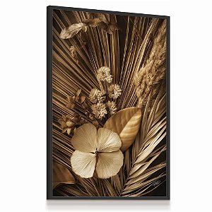 Quadro Decorativo Folhas Secas Flor Folhagem Trigo Natureza