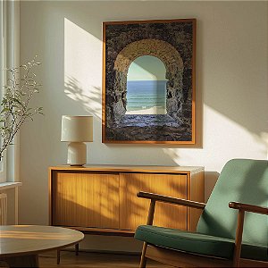 Quadro Decorativo Mar Natureza Portal Fortaleza Tijolos