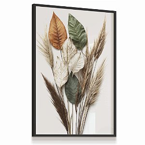 Quadro Decorativo Folhas Secas Natureza Trigo Folhagem
