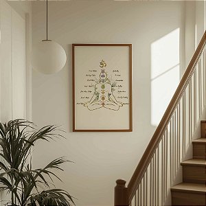 Quadro  Decorativo Meditação Chacras Sistema Corpo Humano Yoga