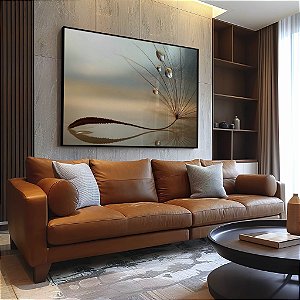 Quadro Decorativo Flor Dente de Leão Natureza Delicado Gotas Orvalho