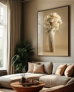 Quadro Decorativo Mulher Flores Papel Cabeça Woman Fashion