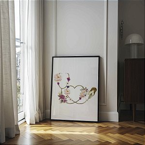 Quadro Decorativo Estetoscópio Medicina Consultório Flores