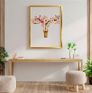 Quadro Decorativo Anatomia Útero Sistema Reprodutor Feminino Ovários Medicina Obstetra
