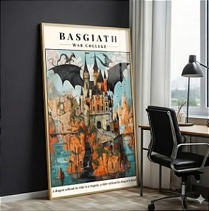 Quadro Decorativo Basgiath Empyrean Guerra Xaden Violet Tairn e Sgaeyl 4º Asa