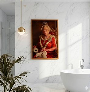 Quadro Decorativo Rainha Inglaterra Queen Reino Unido Banheiro