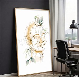 Quadro Decorativo Acupuntura Pontos Rosto Medicina Chinesa