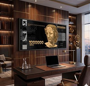 Quadro Decorativo 1 Milhão de Reais Dinheiro Negócios 103x53