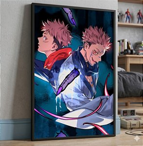 Quadro Decorativo Anime Jujutsu Kaisen Yuji Itadori e Ryomen Sukuma