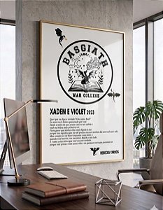 Quadro Decorativo Xaden Violet Basgiath Livro Book Fantasia
