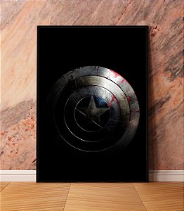 Quadro Decorativo Escudo Capitão América Vingadores The Winter Soldier