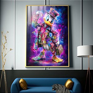 Quadro Decorativo Tio Patinhas Colorido Street Art Desenho Estilo Poder Negócios