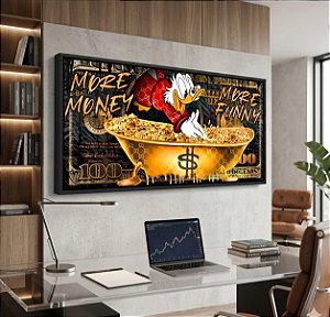 Quadro Decorativo Dólar Tio Patinhas Banheira Dinheiro Business Negócios 103x53