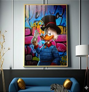 Quadro Decorativo Tio Patinhas Cartola Cifra Dinheiro Riqueza Negócios