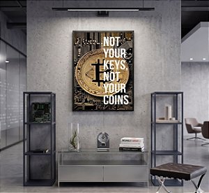 Quadro Decorativo Moeda Bitcoin Crypto Negócios Finanças Money Business
