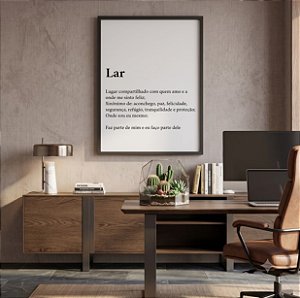 Quadro Decorativo Frase Lar Significado Família Lugar Compartilhado