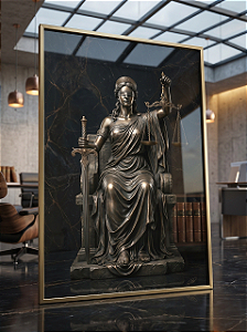 Quadro Decorativo Deusa do Direito Vendas Balança Justiça Poder