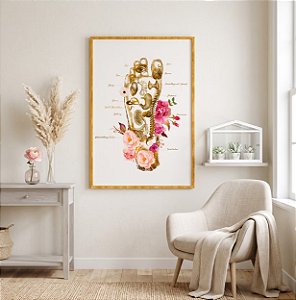 Quadro Decorativo Reflexologia Órgãos Podal Massoterapia Massagem Pé Medicina