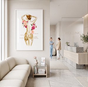 Quadro Decorativo Glúteo Anatomia Musculatura Estúdios Pilates Spa Estética Corporal