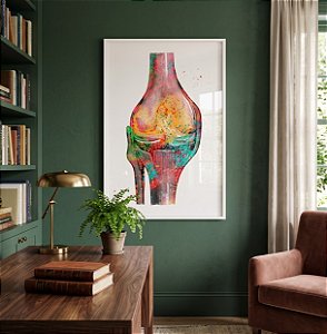 Quadro Decorativo Medicina Anatomia do Joelho Humano Fisioterapia Ortopedia