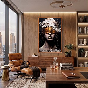 Quadro Decorativo Deusa Direito Advocacia Olhos Vendados Justiça Lei Ordem