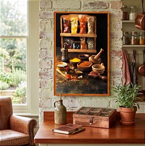 Quadro Decorativo Temperos Mundo Cores Goumert Gastronomia Cozinha