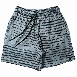 SHORT ELÁSTICO INFANTO JUVENIL FULL PRINT CINZA - BOARDSHORT