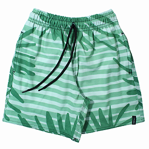 SHORT ELÁSTICO INFANTO JUVENIL FULL PRINT GREEN - BOARDSHORT