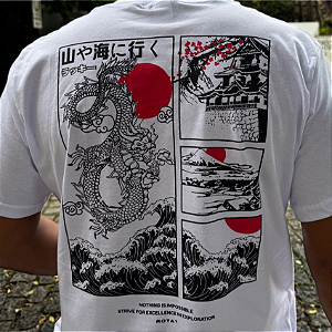 T-SHIRT ADULTO BRANCA JAPÃO