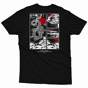 T-SHIRT ADULTO PRETA JAPÃO