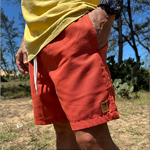SHORT ADULTO LINHO CORAL