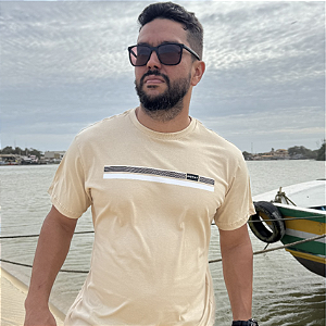 T-SHIRT ADULTO BEGE FAIXA