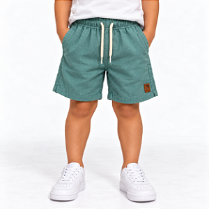 SHORT LINHO INFANTIL E JUVENIL - LISO VERDE ÁGUA