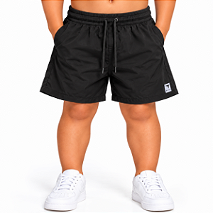 SHORT DÁGUA FLEX INFANTIL E JUVENIL - LISO PRETO
