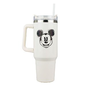 Caneca Grande Branco Com Canudo Mickey Mouse 1.1L: Disney - MKP
