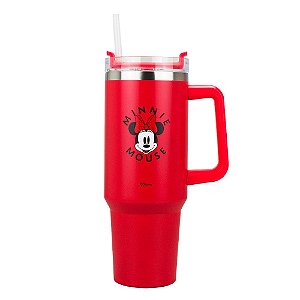 Caneca Grande Vermelho Com Canudo Minnie Mouse 1.1L: Disney - MKP
