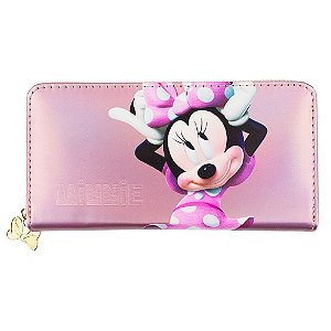 Carteira Retangular Rosa Minnie Mouse 10x20cm: Disney