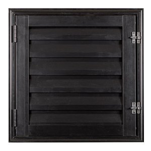 Porta abrigo alumínio preto sem ventilação linha 25 esquadrisul