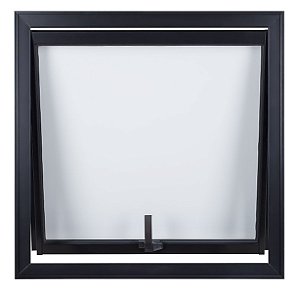 Janela maxim-ar alumínio preto uma seção sem grade vidro mini boreal - linha 25 topsul esquadrisul