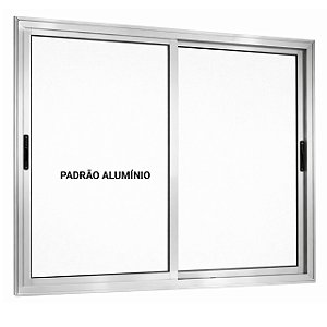 Janela de correr alumínio brilhante 2 folhas móveis sem grade vidro liso incolor - linha 25